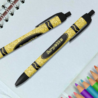 Preta Caneta de Push de Nome Personalizado de Crayon de 