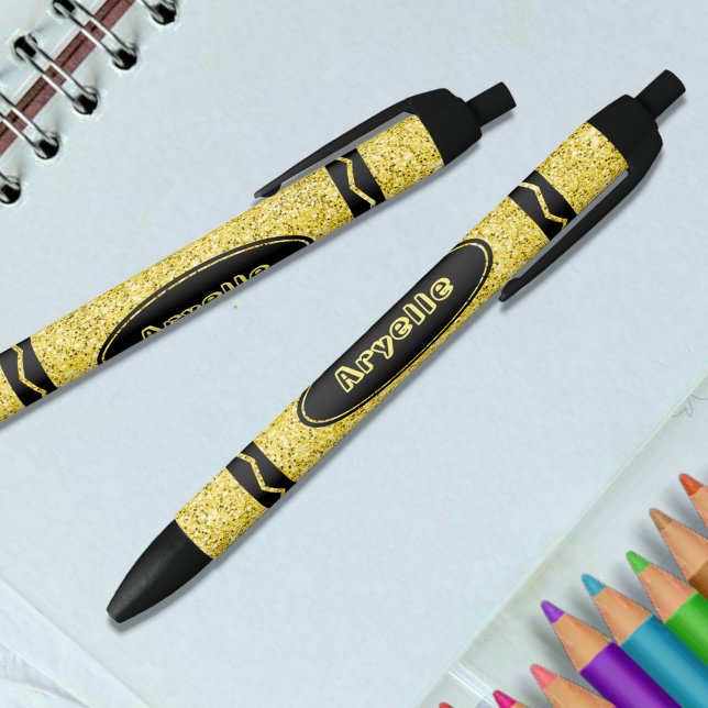 Preta Caneta de Push de Nome Personalizado de Crayon de  (Criador carregado)