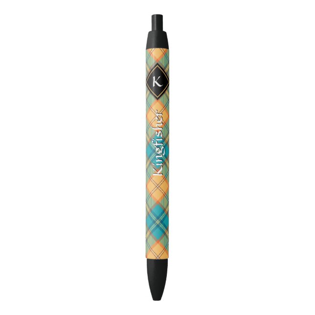 Preta Caneta de Tartan Kingfisher (Frente Vertical)