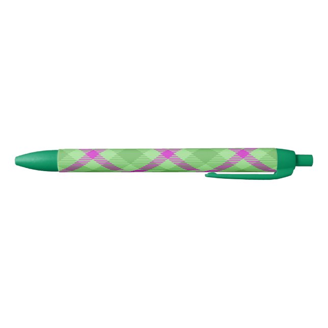 Preta Caneta De Tartan Verde E Rosa (Parte Inferior)