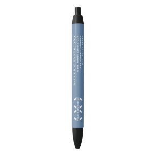 Preta Caneta de tinta com logotipo da empresa azul