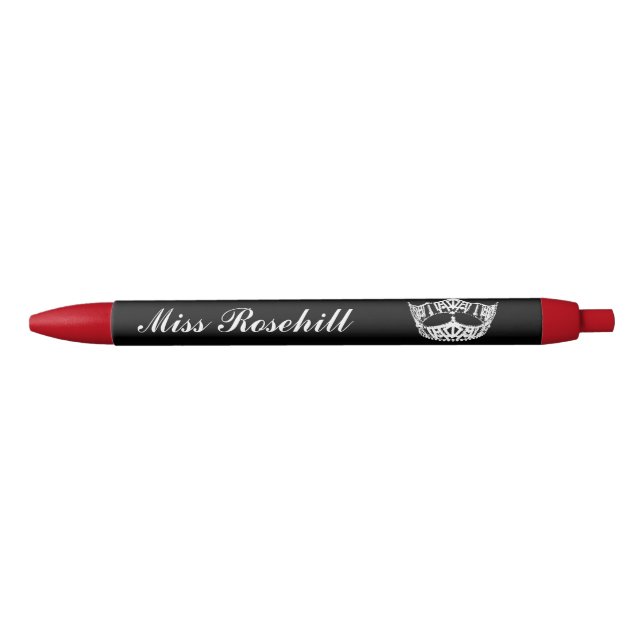 Preta Caneta de Tinta Coroa de Pageant Personalizada (Frente)