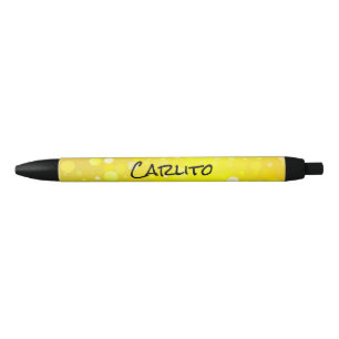 Preta Caneta de Tinta de Texto em Círculos Amarelos Pre