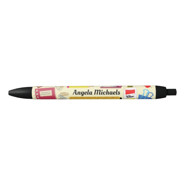 Preta Caneta de Tinta Negra com Abastecimento Escolar do (Frente)