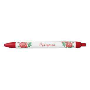 Preta Caneta de Tinta Personalizada do bonito Rosa verme