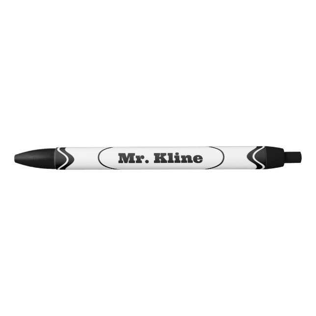 Preta Caneta de Tinta Personalizada - Estilo de Crayon B (Frente)