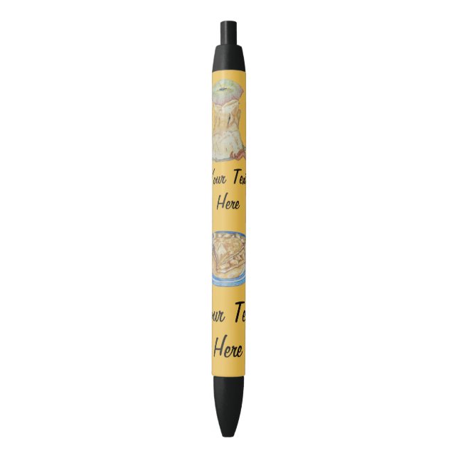 Preta caneta divertida com núcleo de maçã, torta de maçã (Frente Vertical)