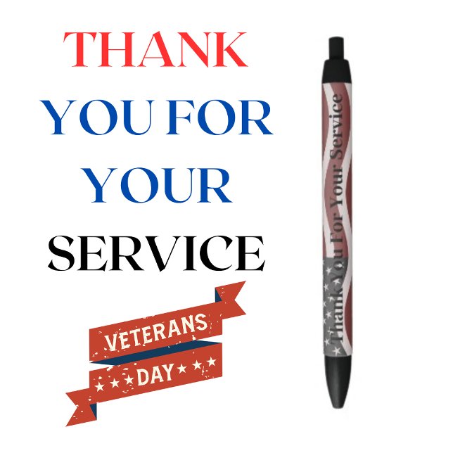 Preta Caneta do Dia do Veterano de Serviço de Agradecime (Criador carregado)