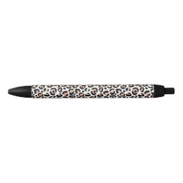 Preta Caneta           impressa branca-leopardo-rosa-cla