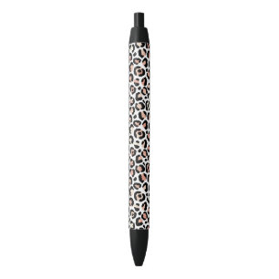 Preta Caneta           impressa branca-leopardo-rosa-cla