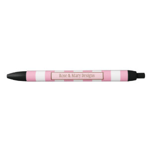 Preta Caneta listrada personalizada do rosa e a branca
