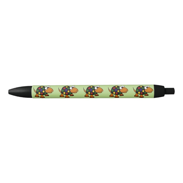 Preta Caneta manchada engraçada da tinta da tartaruga (Frente)