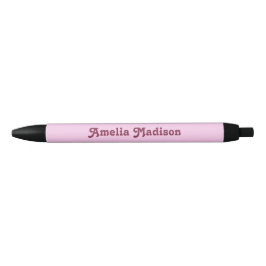 Preta Caneta Minimalista Rosa Retro