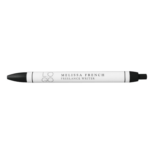 Preta CANETA MODERN Professional com logotipo (Frente)