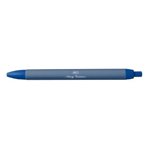 Preta Caneta Personalizada Azul Marinho Nome Estilo Eleg