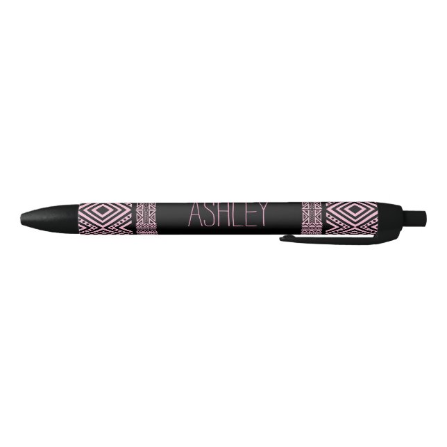 Preta Caneta Personalizada Boho-Chic Étnica 3 (Parte Inferior)