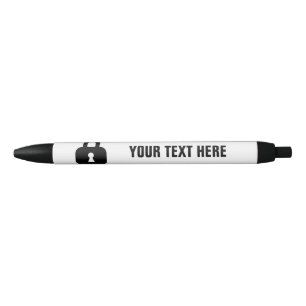 Preta Caneta personalizada com design de cadeado clássic