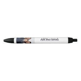 Preta Caneta Personalizada com Foto e Texto Elegante