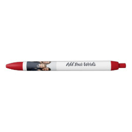 Preta Caneta Personalizada com Foto e Texto Elegante
