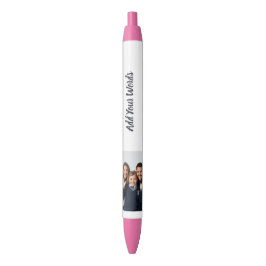 Preta Caneta Personalizada com Foto e Texto Elegante