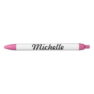 Preta Caneta personalizada com nome   Material de escrit