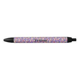 Preta Caneta Personalizada com Padrão de Aquarela