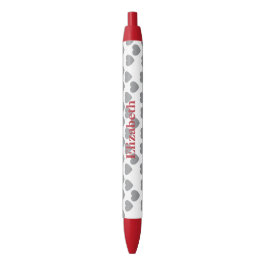 Preta Caneta Personalizada de Amor Elegante Nome Stylish