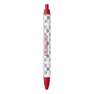 Preta Caneta Personalizada de Amor Elegante Nome Stylish