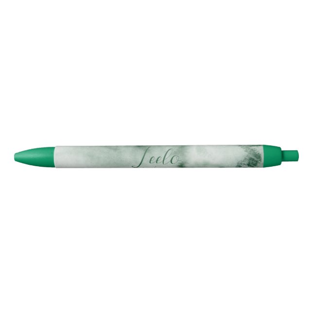 Preta Caneta Personalizada de Cor de Água Verde (Frente)