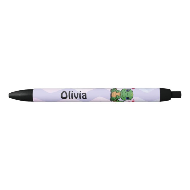 Preta Caneta Personalizada de Dinossauro T-Rex (Frente)