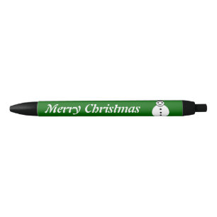 Preta Caneta Personalizada de Snowman de Natal Sorrindo