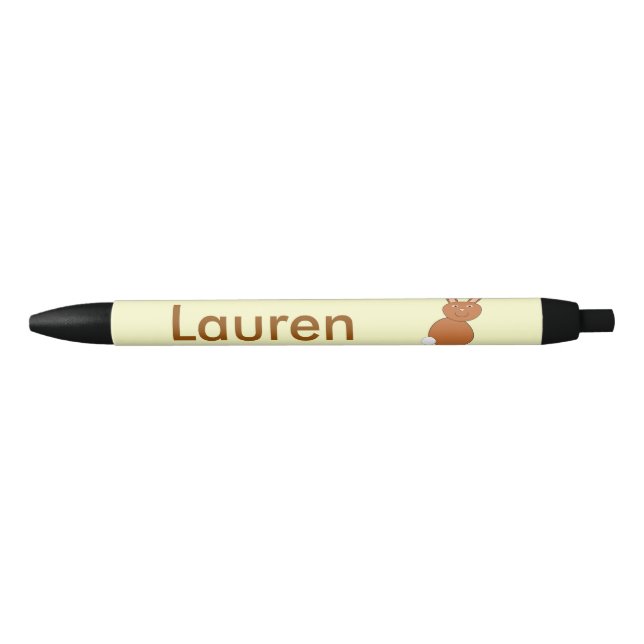 Preta Caneta Personalizada do felz pascoa Bunny (Frente)