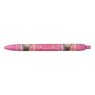 Preta Caneta personalizada rosa do buldogue francês