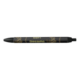 Preta Caneta Personalizada Soft Dreams texto nome Cor da