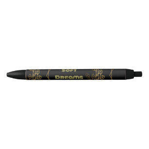 Preta Caneta Personalizada Soft Dreams texto nome Cor da