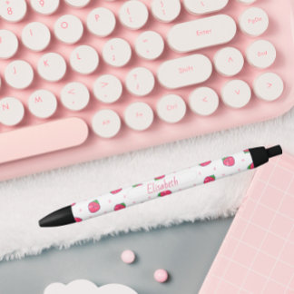 Preta Caneta personalizável de morango