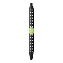 Preta Caneta preto e branco verde da tinta do monograma