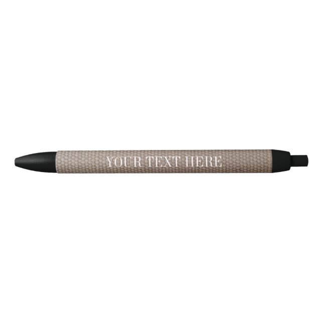 Preta Caneta promo de design de burlap elegante com text (Frente)