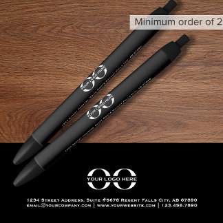 Preta Caneta Promocional preto personalizado com logotip