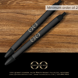 Preta Caneta Promocional preto personalizado com logotip