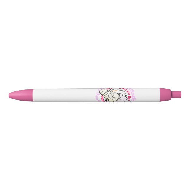 Preta Caneta rosa do LOGOTIPO ChiRadio LLC ™ IceCream (Frente)