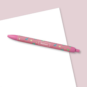 Preta Caneta Rosa Infantil Rabisco Volta às Aulas