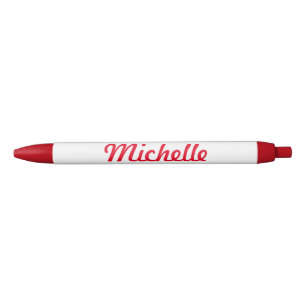 Preta Caneta vermelha com nome personalizado para escrit