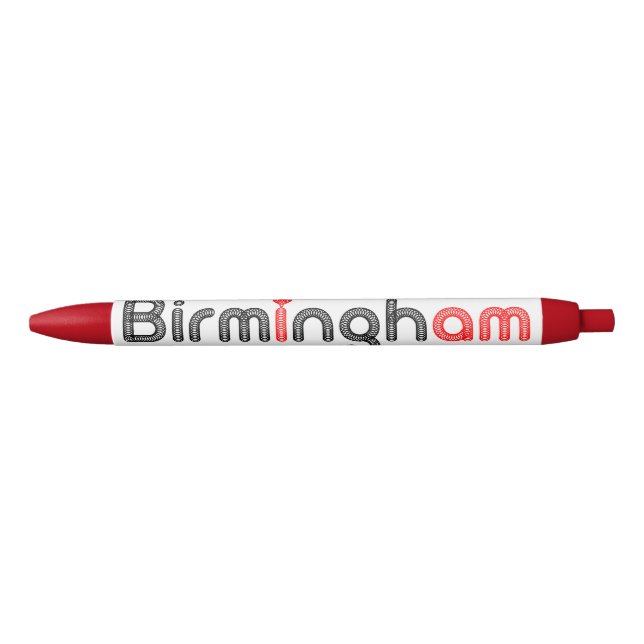Preta Caneta vermelha do coração de Birmingham (Frente)