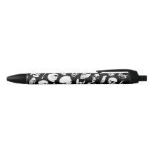 Caneta Vintage Gothic Skulls