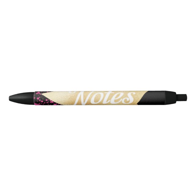 Preta Chic Notes Card e Caneta correspondente (Frente)