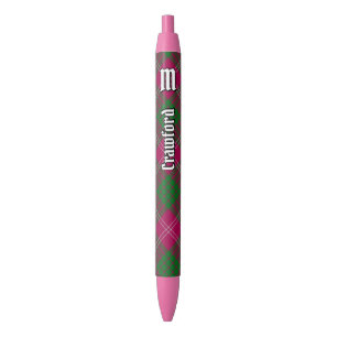 Preta Clan Crawford Tartan Caneta