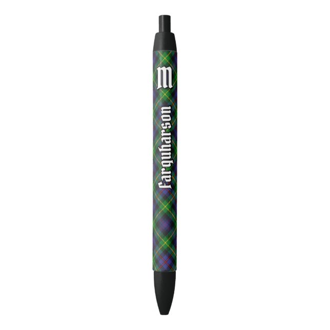 Preta Clan Farquharson Tartan Ink Caneta (Frente Vertical)