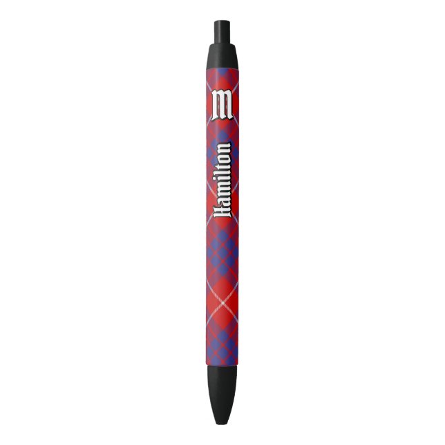 Preta Clan Hamilton Red Tartan Caneta (Frente Vertical)