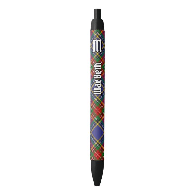 Preta Clan MacBeth Tartan Ink Caneta (Frente Vertical)